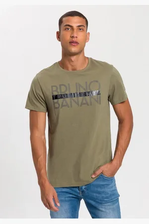 Bruno Banani T-shirt korte mouwen, smal gesneden, bedrukt, van katoen