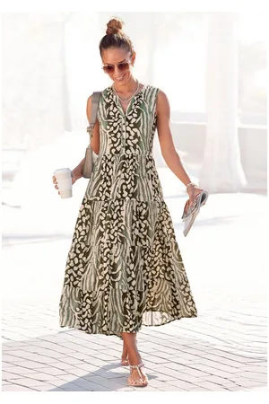 Lascana Maxi-jurk met animal print en knoopsluiting, zomerjurk, strandjurk