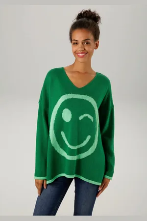Aniston Gebreide trui met gebreid smiley