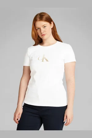 Calvin Klein T-shirt PLUS GRADIENT CK SLIM TEE in grote maten, print met kleurverloop