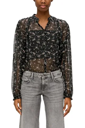 QS by s.Oliver Chiffon blouse met allover bloemenprint