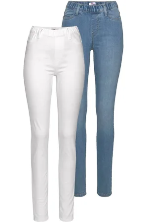 FLASHLIGHTS Jeggings strakke pasvorm, skinny jeans, used-look-wassing, hoge taille (Set van 2)