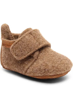 Bisgaard Pantoffels Baby Wool Wagen schoen, babyschoen, instapschoen met klittenbandsluiting