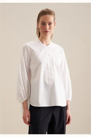 Seidensticker Klassieke blouse Zwarte roos Lange mouwen kraag uni