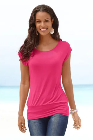 Lascana Lang shirt Met brede tailleband van zachte viscose-stretch