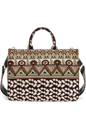 vivance collection Schoudertas Mini shopper, strandtas, handtas, modisch jacquardpatroon VEGAN