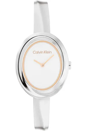 Calvin Klein Kwartshorloge TWISTED BEZEL BANGLE Horloge, dameshorloge, stalen band, analoog