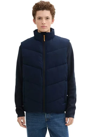 TOM TAILOR Bodywarmer met opstaande kraag en logo borduurwerk