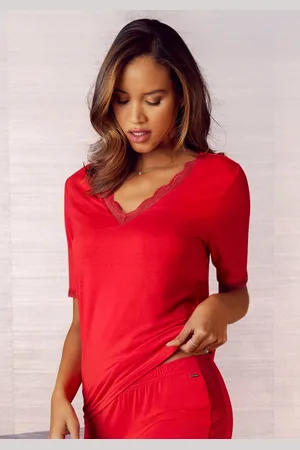 Lascana Pyjama top met inzet bovenaan