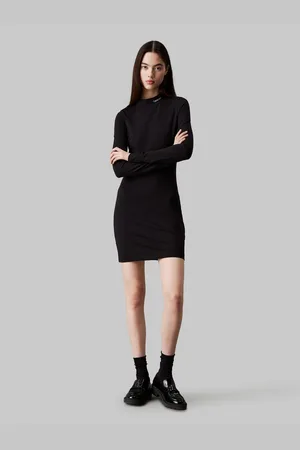 Calvin Klein Sweatjurk LOGO ELASTIC MILANO DRESS