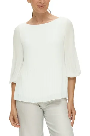 QS by s.Oliver Klassieke blouse met plisséplooien