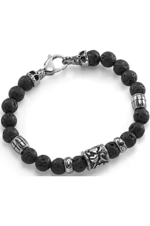 Firetti Armband Sieraad cadeau armbanden armketting lavasteen doodskop