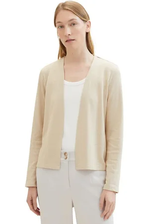 TOM TAILOR Cardigan open aan de voorkant en kraagloos