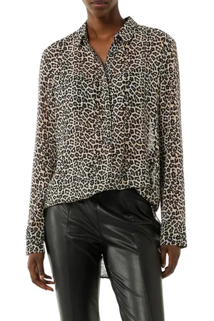 Comma, Blouse met lange mouwen met animal-print