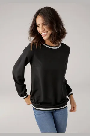 Laura Scott Blouse zonder sluiting met contrasterende band van glansgaren