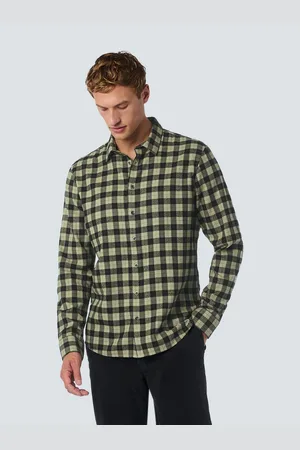No Excess Overhemd met lange mouwen geruit en met hoogwaardige viscose