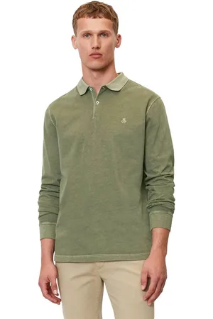 Marc O’ Polo Poloshirt met lange mouwen in washed-look