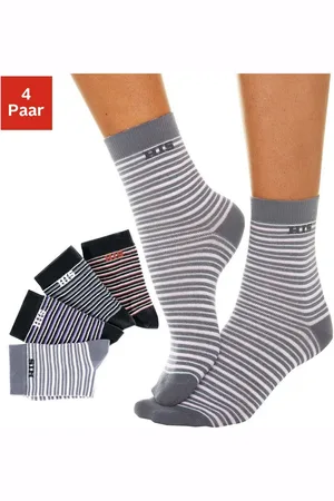 H.I.S Basic sokken met ingebreid logo (set, 4 paar)