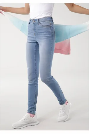 KangaROOS 5-pocket jeans SUPER SKINNY HIGH RISE enkel-lang, met used-look, hoge taille