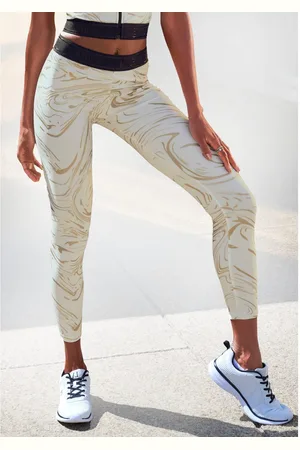Lascana Functionele legging Sportleggings met glanzende print en 3D-tekst