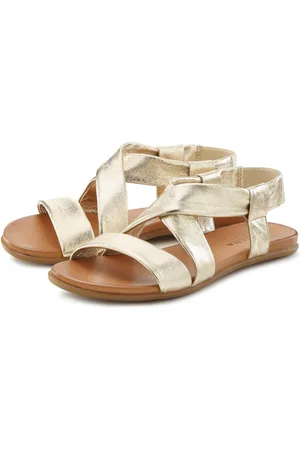 Lascana Sandalen Zomerschoen van leer met verfijnde bandjes, sandaal, zomerschoen
