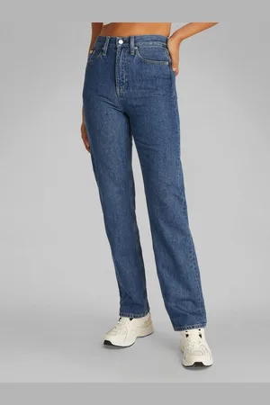 Calvin Klein Straight jeans HIGH RISE STRAIGHT in middenblauwe wassing