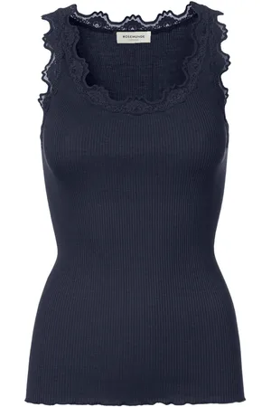 Rosemunde Tanktop Babette Silk Top prachtige vintage kantafwerking aan hals en bandjes