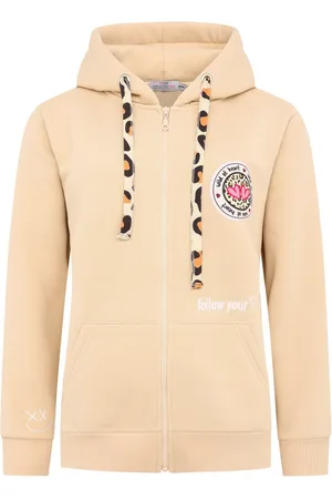 Zwillingsherz Capuchonsweatvest met bindbanden in leeuw-look