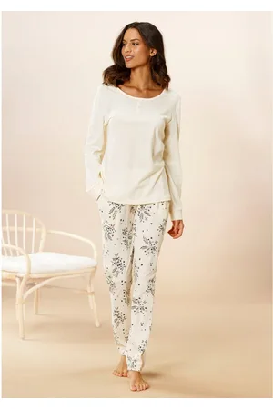 VIVANCE DREAMS Pyjama met hortensia-motief (2-delig, 1 stuk)