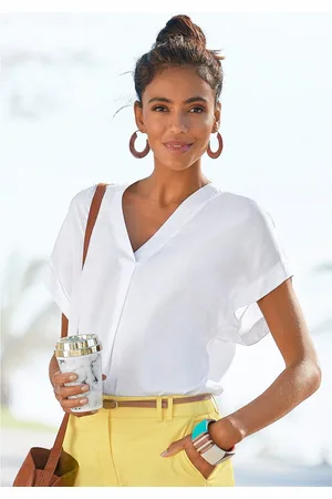 vivance collection Blouse met korte mouwen in losse snit, damesblouse, casual, business-look