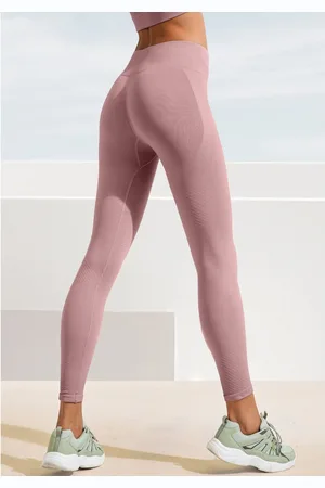 Lascana Naadloze legging Po Push Up met ribstructuur en shaping-effect, sportbroek, sportleggings