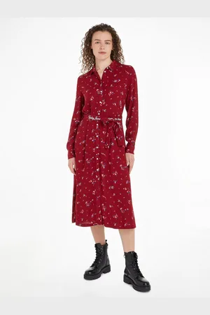 Tommy Hilfiger Jurk met overhemdkraag TJW FLORAL BELT SHIRT DRESS EXT