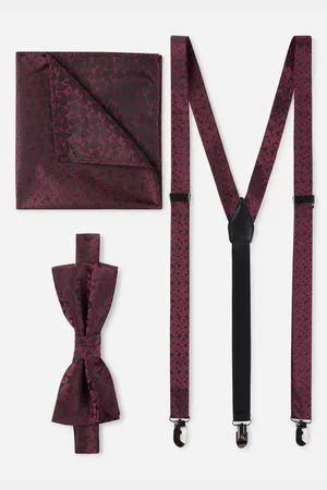 Carlo Monti Bretels SANTINO veredeld met kunstlederen applicatie op de rug, paisley-patroon (set, 3 stuks)