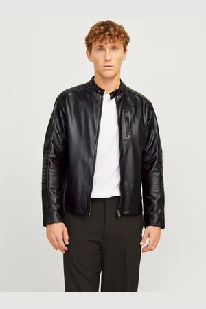 JACK & JONES Leren jack JJELIAM LAMB LEATHER JACKET NOOS