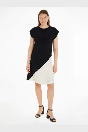 Tommy Hilfiger Blousejurk VISCOSE BLOCKED KNEE DRESS