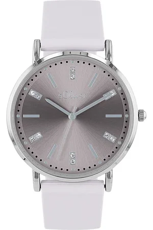 QS by s.Oliver Kwartshorloge Polshorloge, dameshorloge, kristallen, siliconen armband, analoog