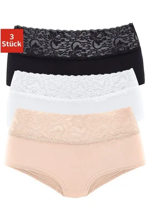 vivance collection Hipster van elastische katoen met florale kant (3 stuks)