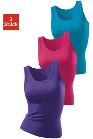 H.I.S Tanktop Zonder zijnaden van zachte ribkwaliteit van katoen (Set van 3)