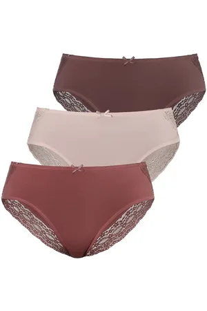vivance collection Jazz-hipsters van elastische katoen met florale kant (3 stuks)