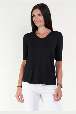 Seidel Moden Shirt met V-hals met halve mouwen van zacht materiaal, made in germany