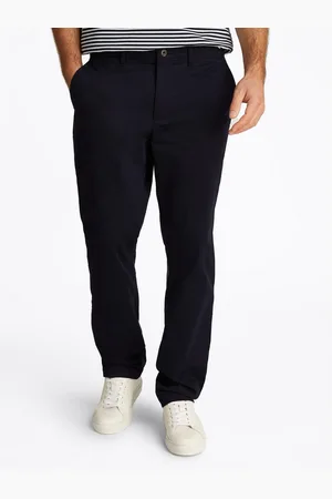 Tommy Hilfiger Chino DENTON CHINO SATIN met achterzakken met knoop, logo-borduursel