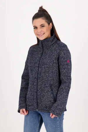 DEPROC-Active Gebreid fleecejack KITTOBE LAKE WOMEN Contrasterende ritssluiting