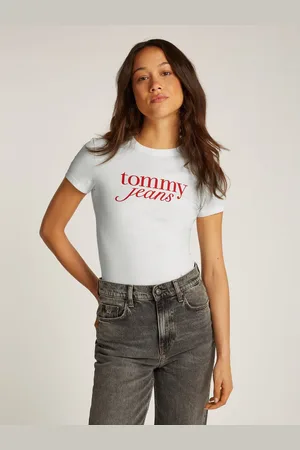 Tommy Hilfiger Shirt met ronde hals Shirt TJW SLIM ESSENTIAL in grote maten, logoprint op borsthoogte, met logoborduring