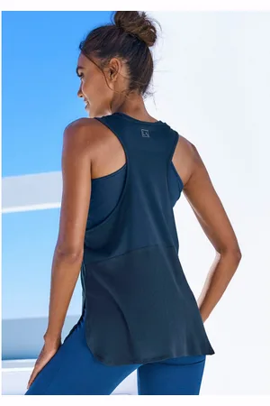 Lascana Tanktop Sporttop met mesh inzet en racerback