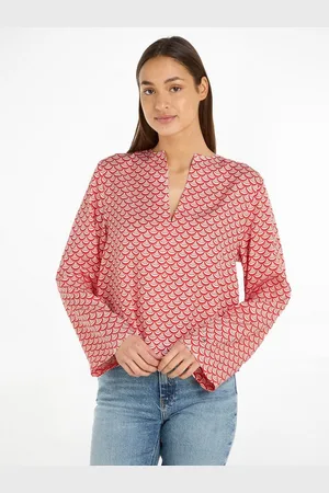 Tommy Hilfiger Top SEAL AOP V-NECK BLOUSE