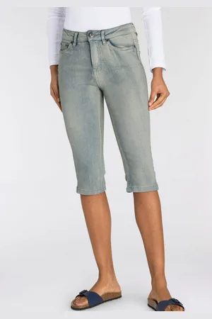 ARIZONA Capri jeans Met splitje in de zoom smalle pasvorm, met stijlvolle studs, hoge taille