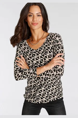 Laura Scott Shirt met 3/4-mouwen casual gesneden, bedrukt, v-hals