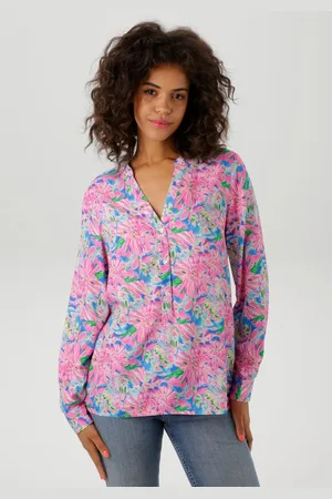 Aniston Blouse zonder sluiting met kleurrijke, schilderachtige bloemenprint - nieuwe collectie