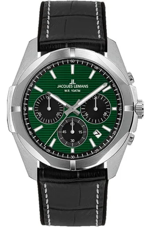 Jacques Lemans Chronograaf Monte Carlo Quartz horloge, armbanduhr, herenhorloge, datum, leren band