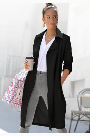 Lascana Trenchcoat om te reguleren, lichte damesjas zonder voering, casual-chic (Met een bindceintuur)
